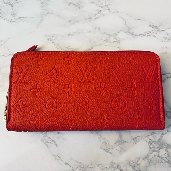 Louis Vuitton Handbags - Louis Vuitton Red Embossed Wallet With Box